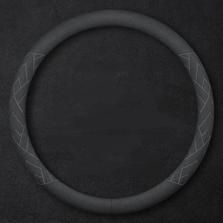 Passer til Tesla ModelS ModelY ModelX Model3 vinterrattdeksel - rund semsket skinn - uten fargekode - 38cm/1 pakke