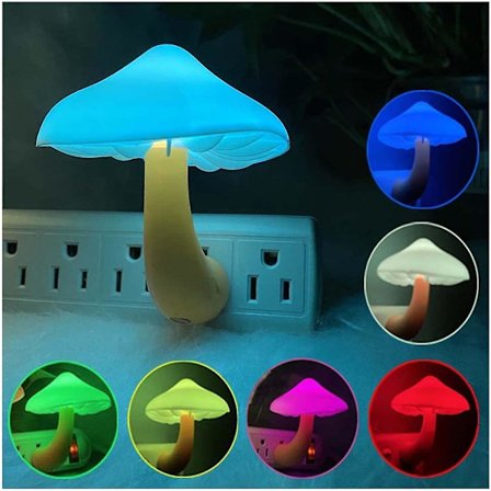 [1 Pack] Plug-in LED Nattlampa med Skymningssensor, Plug-in LED Säng Söt Nattlampa Barn Nattlampa (7 Färger)