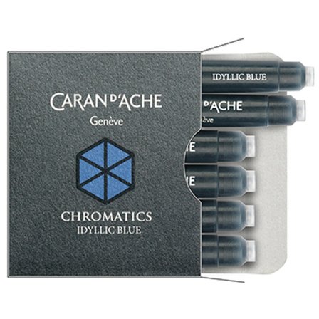 Caran d'Ache Chromatics Täytekynäpatruuna 6 kpl Magnetic Blue