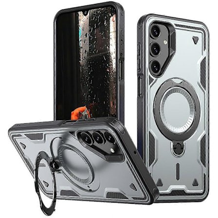 Mobiltelefonveske for Samsung Galaxy A16 4G/5G, kompatibel med MagSafe militærbeskyttelse PC+TPU stativ - WELLNGS