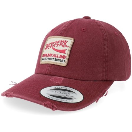 Berzerk - Rød unconstructed Kasket - Arm Day All Day Red Destroyed Dad Cap @ Hatstore