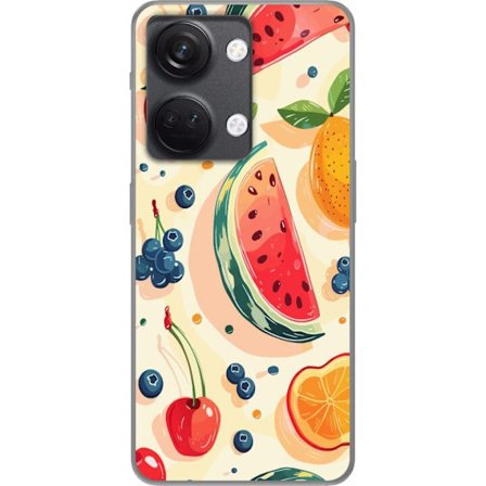 Yhteensopiva Puhelinkuori OnePlus Nord 3 Leikkisä hedelmäkuvaus vesimelonia, sitrushedelmiä, mansikoita, kirsikoita ja marjoja