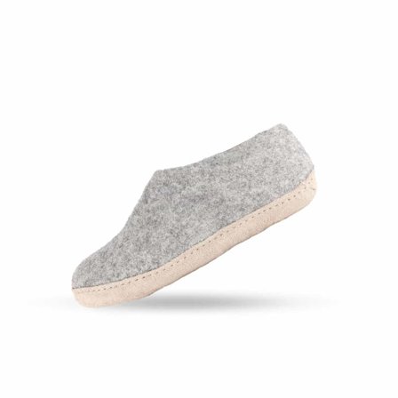 Uldhjemmesko (100% ren uld) m/sål i skind - Dansk Design fra SHUS