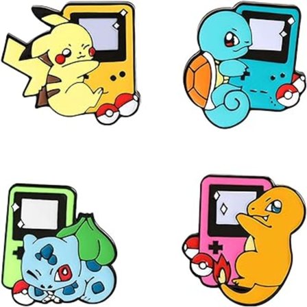 4 kpl Pocket Monster Pieni Tulilohikäärme Anime Söpö Emali Pins Set Takkeihin Reppu Paita Rintamerkki Nappi Merkit Pins Esteettinen Rintakoru Naisille