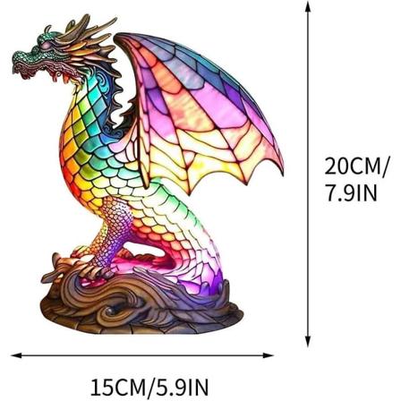 Animal Bordlamp Series, Stained Resin Animal Night Light, Bohemian Stained Resin Lampe For dyreelskere Hjem dekorasjon gave Dragon