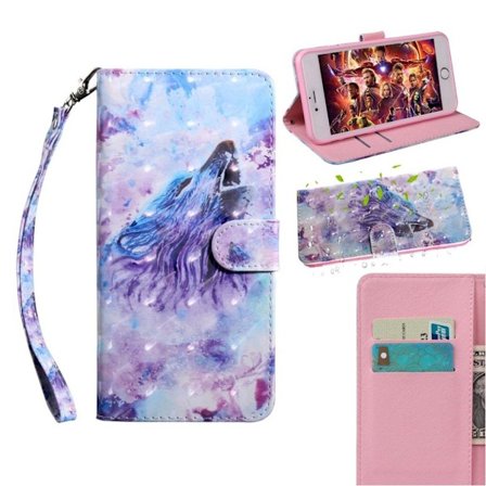 Huawei P30 Lite Läderfodral med mönster - Ylande Varg