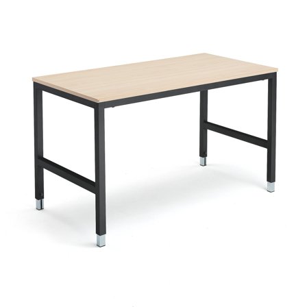 Work table OPTION, 1800x800x720-900 mm, birch, silver