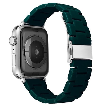 Apple Watch (41mm) enkel urrem i resin - Sortliggrøn