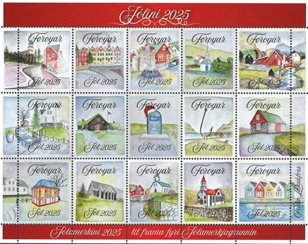 Færøerne - Julemærkeark 2025 - Takket