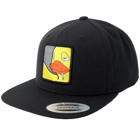 BOOM - Smoke Little Duck Patch Black Snapback Snapback Black Cap - @ Hatstore