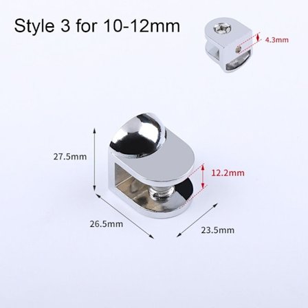 1 kpl lasikiinnike paneelikiinnike STYLE 3 10-12MM STYLE 3 FOR