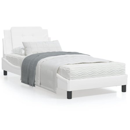 Bed Frame without Mattress "Zadar" Black and White 90x190 cm Faux Leather