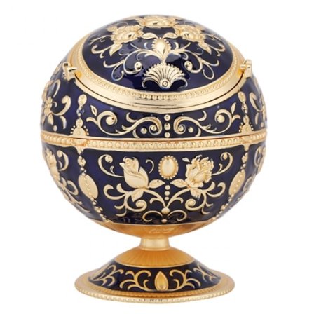 1 stk. Mørkeblå bærbar askebæger rund bold hjem hotel bryllupsgave