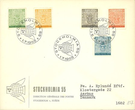 Sverige 1955 - AFA 412-416 - FDC