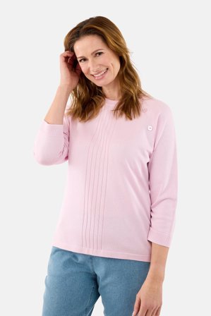 SIGNATURE - 3/4 Ærmet Strik - Lyserød - Dekorative Knapper