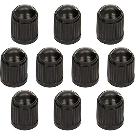 10 stk Dekkventilhette/plast Støvhetter/deksel Svart For Universell Passform Schrader Ventiler Vanlig Brukt På Bildekk, Sykler, Motorsykler 
