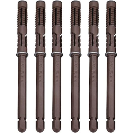 [6 stk.] Ø10x100 mm Skjult Flydende Hyldebeslag Vægmontering