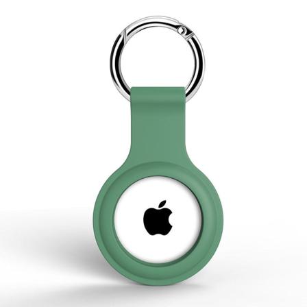 Apple Airtag Hållare Med Nyckelring I Silikon - Grön Green Grön