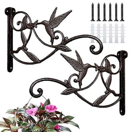 2 tunge utendørs planteholdere, 10 tommer for vegger, dekorative planteholdere