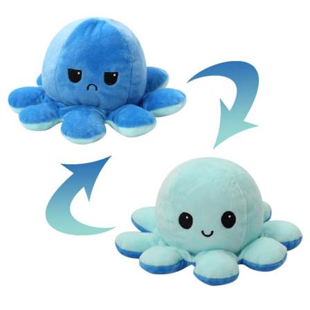 Dubbelsidig Vändbar Bläckfisk Plyschleksaker, Reversible Octopus Multifärg