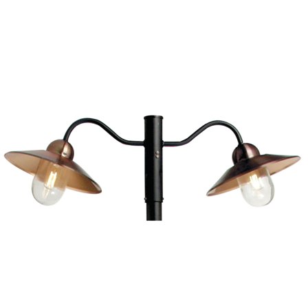 Westal Stall II Stolpearmatur 300 x 300 mm, E27 Kobber, klar, Belysning