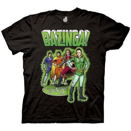 The Big Bang Theory Bazinga Comic Book Characters Svart T-shirt för vuxna