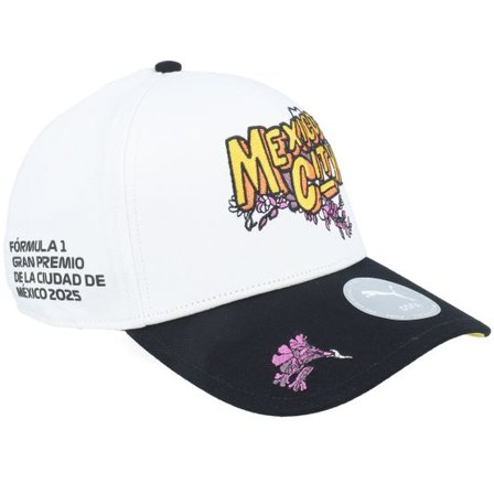 Formula One - Motor Vit adjustable Keps - F1 Logo 25 Race Special Mexico Puma White/Black A-frame Adjustable @ Hatstore