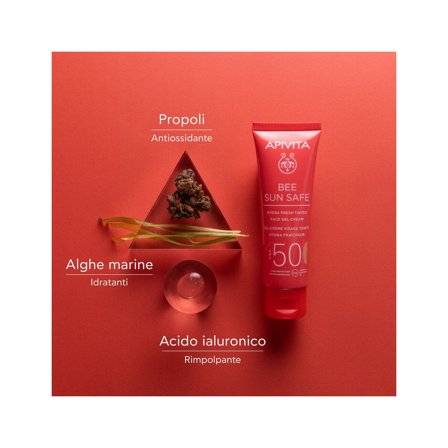 Apivita Bee Sun Safe Hydra Fresh Crema Gel Viso Colorata SPF50