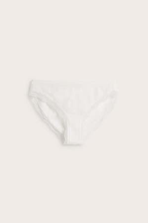 Kappahl | Biodrówki bezszwowe z koronką | Offwhite