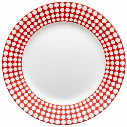 Gustavsberg Eva tallerken, 28 cm - Hvid/rød | KitchenOne