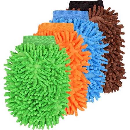 4 Stk Bil Tvätthandske, Mikrofiber Tvätthandske, Chenille Tvätthandske, Absorberande Rengöringshandske, Ultra Mjuk Tvätthandske För Bil Hushåll 