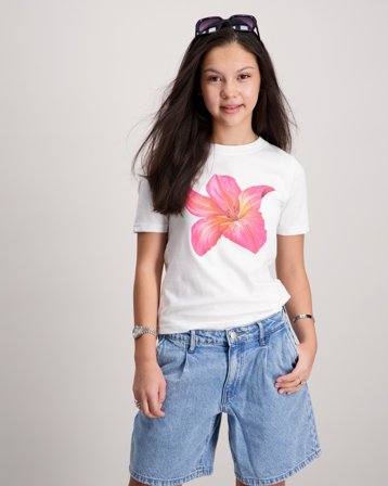 LMTD NLFTROPIC SS SHORT S TOP Biały Szorty Dziewczyna - Kids Brand Store