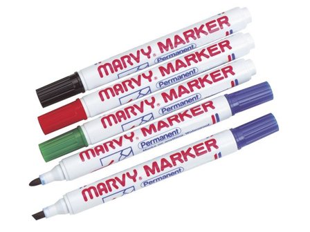 MARVY Märkpenna Permanent, 1 - 1,5 mm linjebredd, svart - Lyreco - Kontorsmaterial - Pennor - Märkpennor - Rund spets