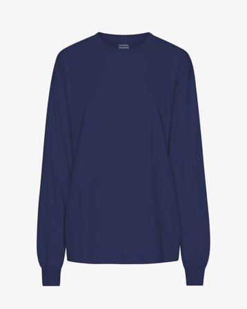 Oversized Organic LS T-Shirt - Marine Blue