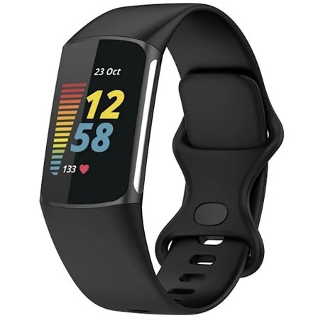 Band kompatibel med Fitbit Charge 5 / Charge 6 band kvinnor män, mjuk silikon justerbar vattentät sport ersättning armband rem