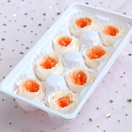 Konserveret Austin Rose 4-5cm8 Blomster, Valentinsdag Gave DIY Blomsterboks Materiale (Afskåret Orange Hjerte)