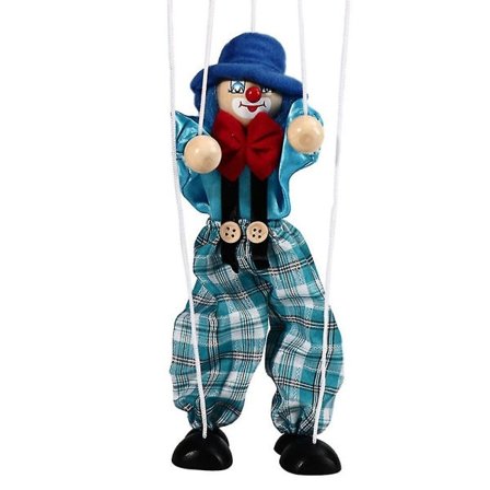 Klovn Hånddukke Legetøj til Børn Farverige Dukke Dukke Forældre-Barn Interaktive Legetøj Blå