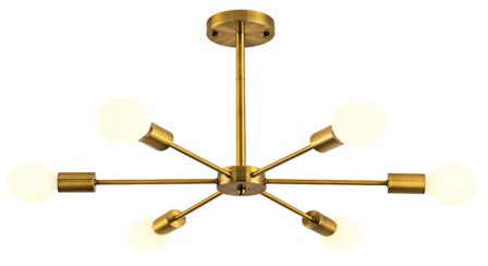 Børscompagniet Lampe Satelitt 6-arm Metall Gull 56x30cm