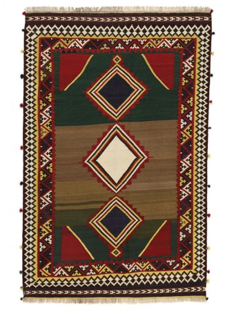 Kelim Vintage Teppich Orientalischer Schwarz/Dunkelrot (Wolle, Persien)