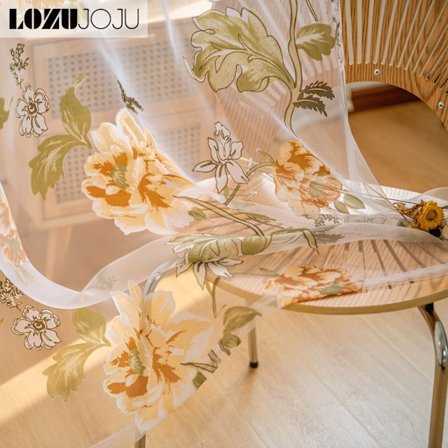 Fantastisk tyll fönster skärmar dörr balkong gardin genomskinlig täckning