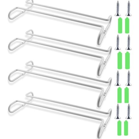 Pakke med vinglasstativer, glasholder til hylde under skab, opbevaring af vinglas, vinglasholder til køkkenskab, bar, hvid