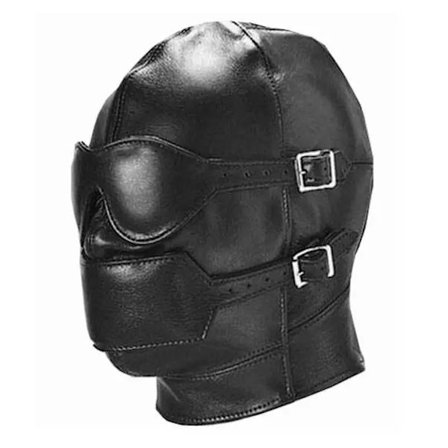 Hot Sex Produkt Blødt Læder Bondage Ansigtsmaske Øjenlap Kneblet Hovedbeklædning Voksen BDSM Legetøj Seng Legesæt