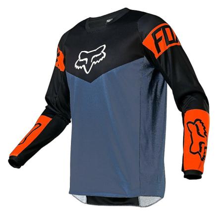 2023 sommar-mountainbike-racinguniform FOX långärmad rundhalsad T-shirt blue S