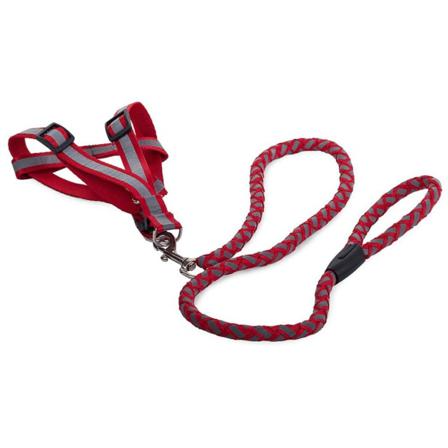 Koppel Med Sele - Reflex - 106 Cm - Strl M - Röd Röd