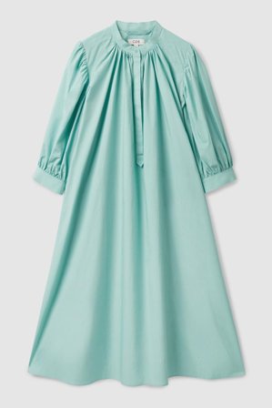 COS Women's A-Line Puff Sleeve Dress in Green