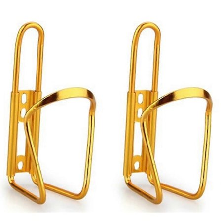 2x Sykkel Sykling Mountain Sport Vannflaske Aluminium Bur Holder Gull