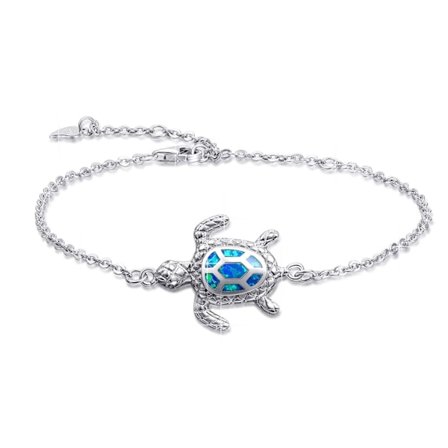 Blå Opal Havssköldpadda Armband/Ankelband/Halsband/Örhänge Sterling Silver