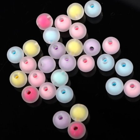 150 Stk 8MM Akrylperler 6 Farger Runde Perler