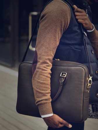 John Henric Men's Brown Laptop Bag Tony Size Onesize