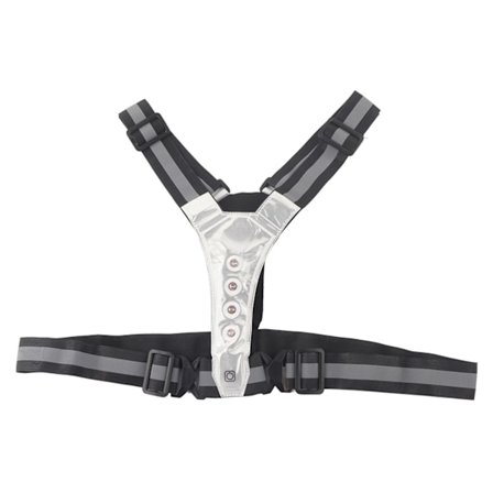 Elastisk LED Justerbar Reflekterende Vest med Striper for Utendørs Nattsport Sikkerhet svart hvit